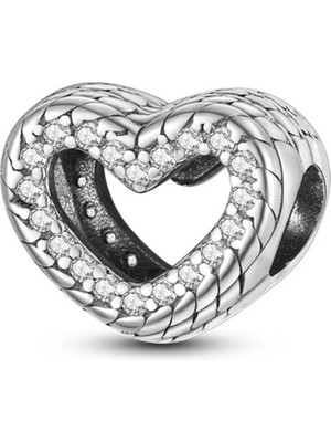 Nur Silver Kalp Gümüş Charm NUR-BL00328
