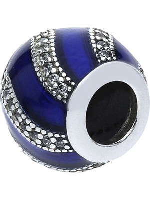 Nur Silver Mavi Sarmal Gümüş Charm NUR-BL00114
