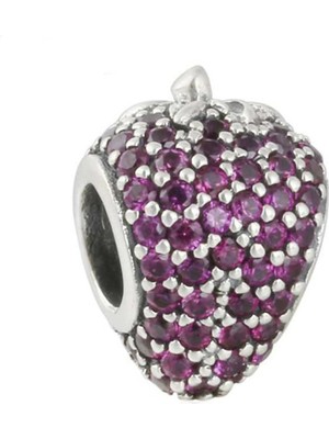 Nur Silver Taşlı Çilek Gümüş Charm NUR-BL01274