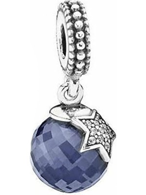 Nur Silver Yıldızlı Lacivert Taş Gümüş Charm NUR-BL01373