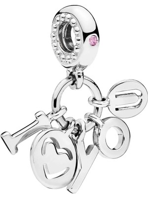 Nur Silver I Love You Sallantılı Gümüş Charm NUR-BL01278