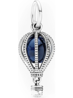 Nur Silver Mavi Taşlı Balon Gümüş Charm NUR-BL01250