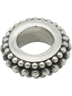 Nur Silver Sıralı Boncuk Model Yuvarlak Gümüş Charm NUR-BL00639