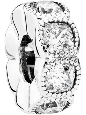Nur Silver Baget Taşlı Pave Gümüş Charm NUR-BL00245