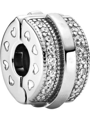 Nur Silver Taşlı Klips Gümüş Charm NUR-BL00151