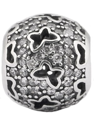 Nur Silver Taşlı Kelebekli Gümüş Charm NUR-BL00156
