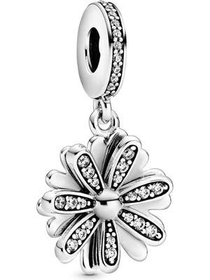 Nur Silver Taşlı Papatya Gümüş Charm NUR-BL00169