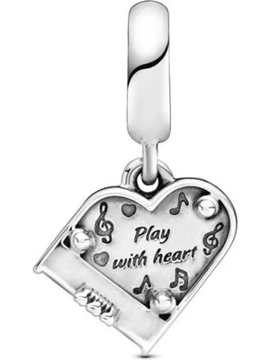 Nur Silver Kalpli Piyano Gümüş Charm NUR-BL00172