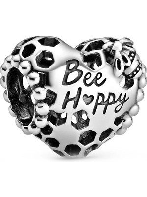 Nur Silver Bee Happy Gümüş Charm NUR-BL00189
