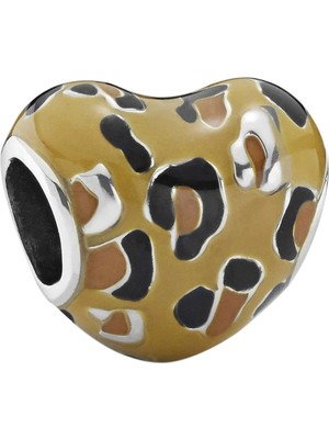 Nur Silver Sarı Kalp Gümüş Charm NUR-BL01246