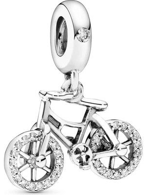 Nur Silver Sallantılı Bisiklet Gümüş Charm NUR-BL12478