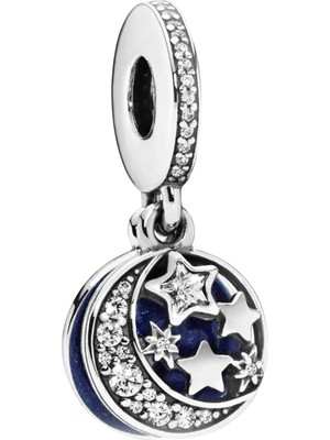 Nur Silver Ay Yıldız Sallantılı Gümüş Charm NUR-BL10040