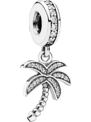 Nur Silver Işltılı Palmiye Gümüş Charm NUR-BL10046