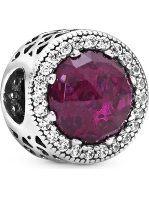 Nur Silver Cerise Radiant Hearts Gümüş Charm NUR-BL00052
