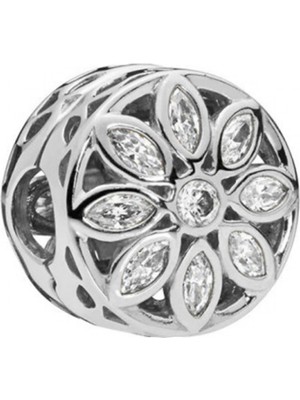 Nur Silver Işıltılı Çiçek Gümüş Charm NUR-BL12482