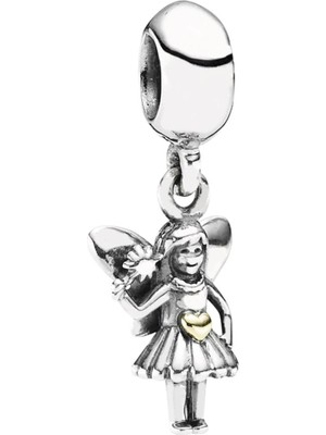 Nur Silver Sallantılı Gümüş Melek Gümüş Charm NUR-BL12483