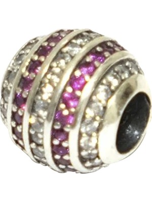 Nur Silver Mor Taşlı Gümüş Charm NUR-BL01775