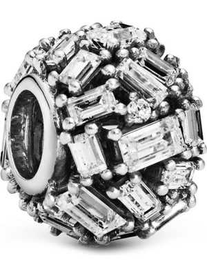 Nur Silver Baget Taşlı Gümüş Charm NUR-BL01763