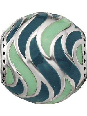 Nur Silver Mavi Dalgalı Gümüş Charm NUR-BL00222