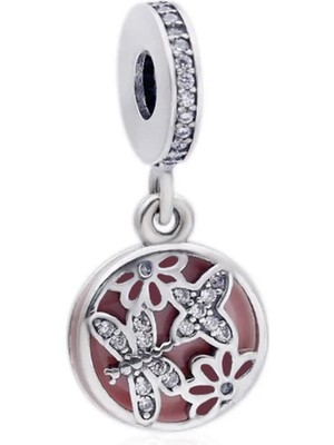 Nur Silver Pembe Sallantılı Gümüş Charm NUR-BL00235
