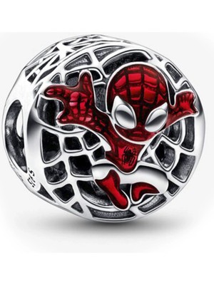 Nur Silver Örümcek Adam Gümüş Charm NUR-BL00016