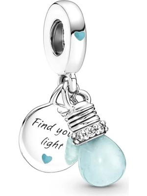 Nur Silver Parlayan Gece Lambası Gümüş Charm - NUR-CM00398