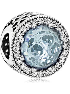 Nur Silver Buzul Mavisi Parlak Kalpler Gümüş Charm NUR-BL00064