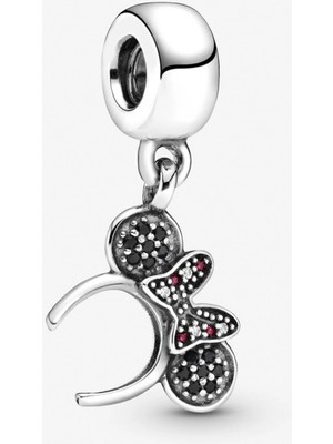 Nur Silver Minnie Kurdele Taç Gümüş Sallantılı Charm NUR-CH00014