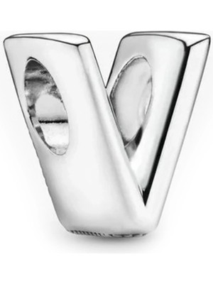 Nur Silver V Harfi Gümüş Charm NUR-BL00249