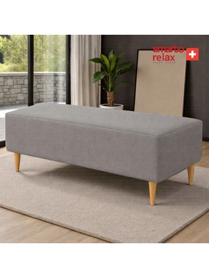 Smarto Relax Babyface Ayaklı Puf (100 × 40 × 45 Cm) – Düz Tasarım(Gri)