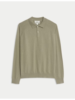 Marks & Spencer Pamuk Karışımlı Örgü Polo Üst