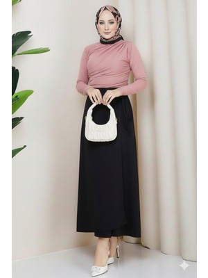 Cng Moda Anvelop Yandan Bağlamalı Tesettür Scuba Etek