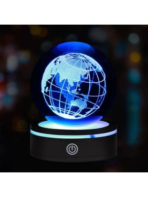 MiraLive Dünya Tasarımlı Usb'li Dönen Cam Küre