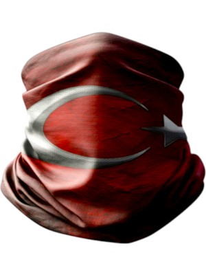 Motobir Baf-Bandana Türk Bayrak Koyu Kırmızı Dalgalı