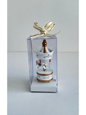 KuNu Box Atlı Karınca Biblo Hediyelik (Beyaz) | Doğum Hediyesi - Özel Gün Hatırası