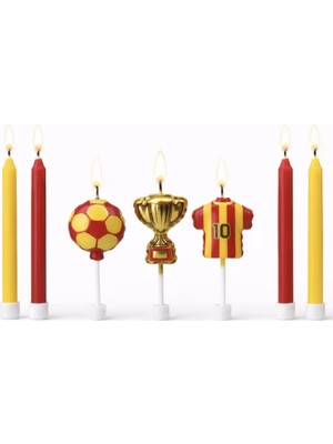 Bkmc Party Taraftar Futbol Toplu Formalı Kupalı 7 Parça Mum Seti