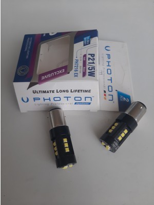 Photon Çift Duy Beyaz Mercekli LED Oto Ampul P21/5W PH7216EX Fardoktoru