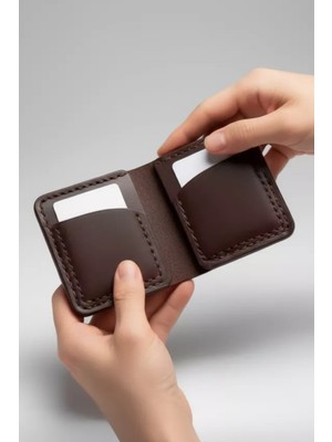 Gerçek Deri El Yapımı Hakiki Deri Cüzdan Kartlık Italyan Dikiş Premium Hakiki Deri