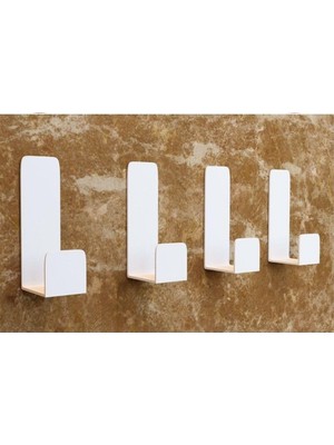 Hepta Collection Beyaz 4lü Yapışkanlı Askılık Kapı Arkası Bornoz Askılığı Yapışkanlı Mutfak Banyo Askılığı Havlu Askı