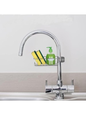 Hepta Collection Mutfak Banyo Duş Musluk Üstü Rafı Sabun Sünger Askısı Raf Tek Kat