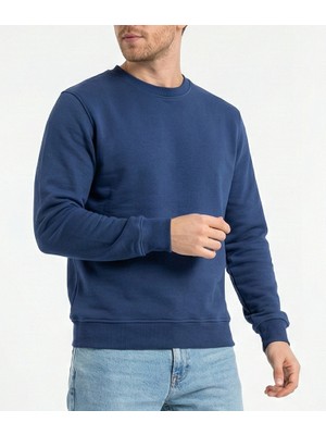 Bumerangspor Erkek Bisiklet Yaka Üç Iplik Şardonlu Basic Düz Sweatshirt