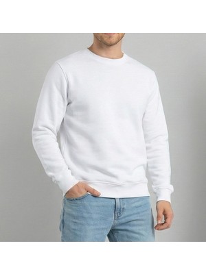 Bumerangspor Erkek Bisiklet Yaka Üç Iplik Şardonlu Basic Düz Sweatshirt