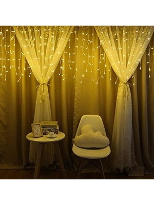 Storemax 8 Fonksiyonlu Dekoratif Saçak LED Sarkıt Perde LED Eklenebilir LED Süsleme LED LED Işık Ledli Işık Yılbaşı LED Yılbaşı Işık Yılbaşı Süsü (4 Metre)