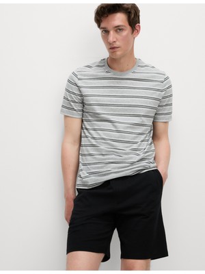 Marks & Spencer Saf Pamuklu Çizgili Pijama Takımı