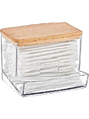 Hepta Collection Ahşap Kapak Pamuklu Çubuk Organizeri