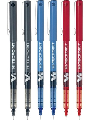 Hepta Collection Pilot Bx V5 Çeşitli Hi-Tecpoint Ekstra Ince Tükenmez Kalem, 0,5 mm Uç Ucu 0,3 mm Genişlik (6'lı Pake