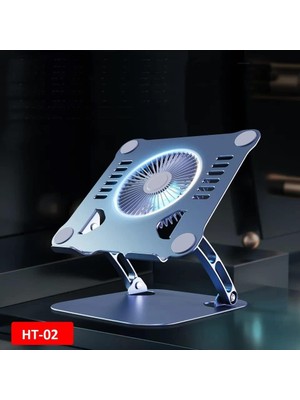 Storemax Ht-02 Metal Laptop Standı Yükseklik Ayarlı Fanlı Premium Serisi Notebook Tutucu Alüminyum Yükseltici 10-17 Inch