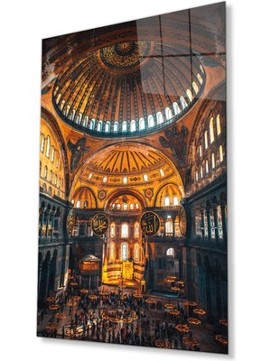 idealizbiz Ayasofya Camii Içi Cam Tablo 4mm Dayanıklı Temperli Cam