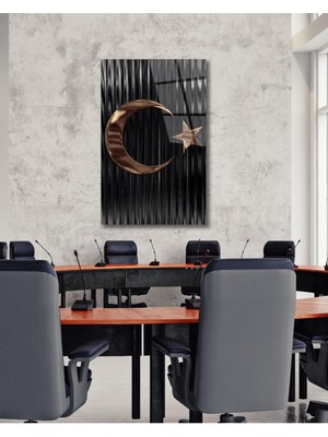 idealizbiz Türk Bayrağı Cam Tablo Modern Ev Ofis Salon Hediyelik Büyük Tablo Duvar Dekoru