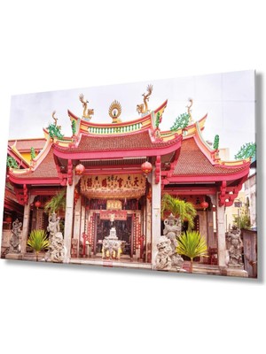 idealizbiz Tapınak Cam Tablo 4mm Dayanıklı Temperli Cam, Temple Glass Wall Decor